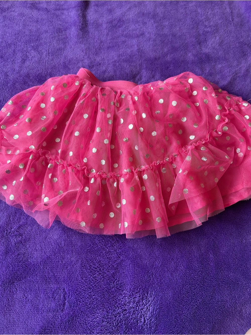 Girls Hot Pink Polka Dot Tulle Ruffle Skirt